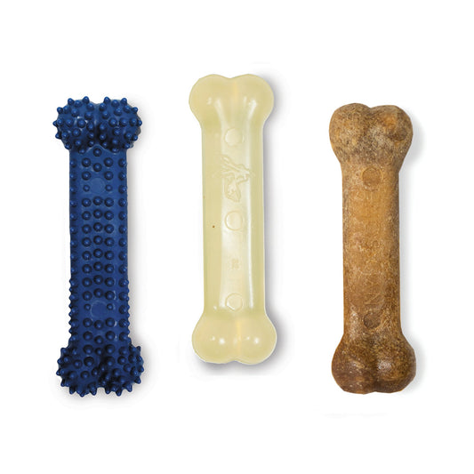 Nylabone Healthy Edibles and Flexi Chew Value Pack Chicken  Bacon, 1ea/XS/Petite  Up To 15 Lbs. 3 ct