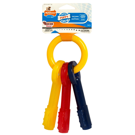 Nylabone Just for Puppies Teething Chew Toy Keys Bacon, 1ea/XS/Petite  Up To 15 Lbs. 1 ct