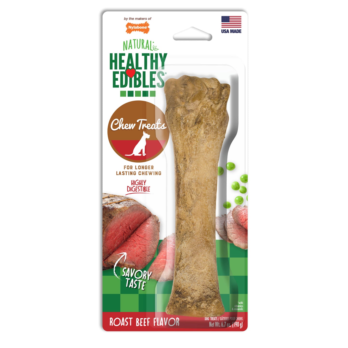 Nylabone Healthy Edibles AllNatural Long Lasting Chew Treats 1 Count, 1ea/Souper  50 lb