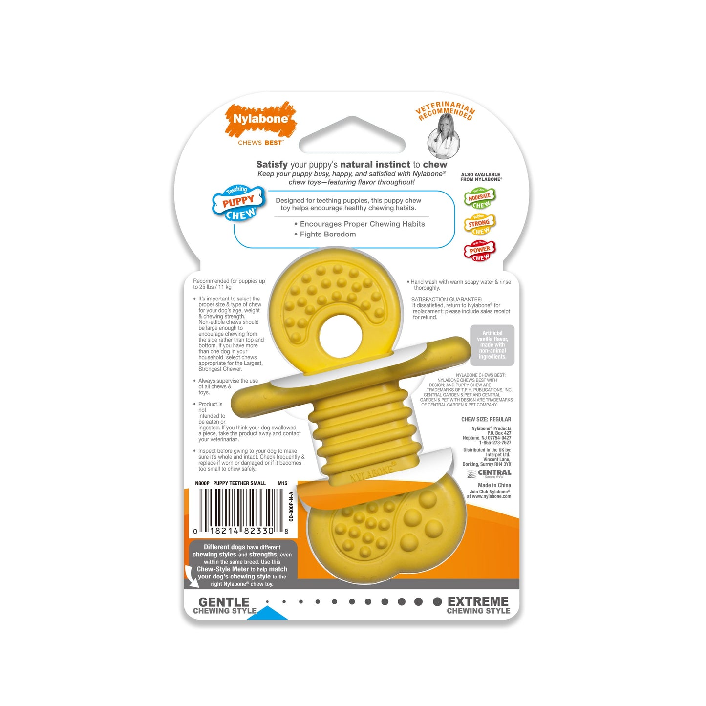 Nylabone Puppy Rubber Teethers Vanilla, 1ea/SMall/Regular  Up To 25 Ibs. 1 ct