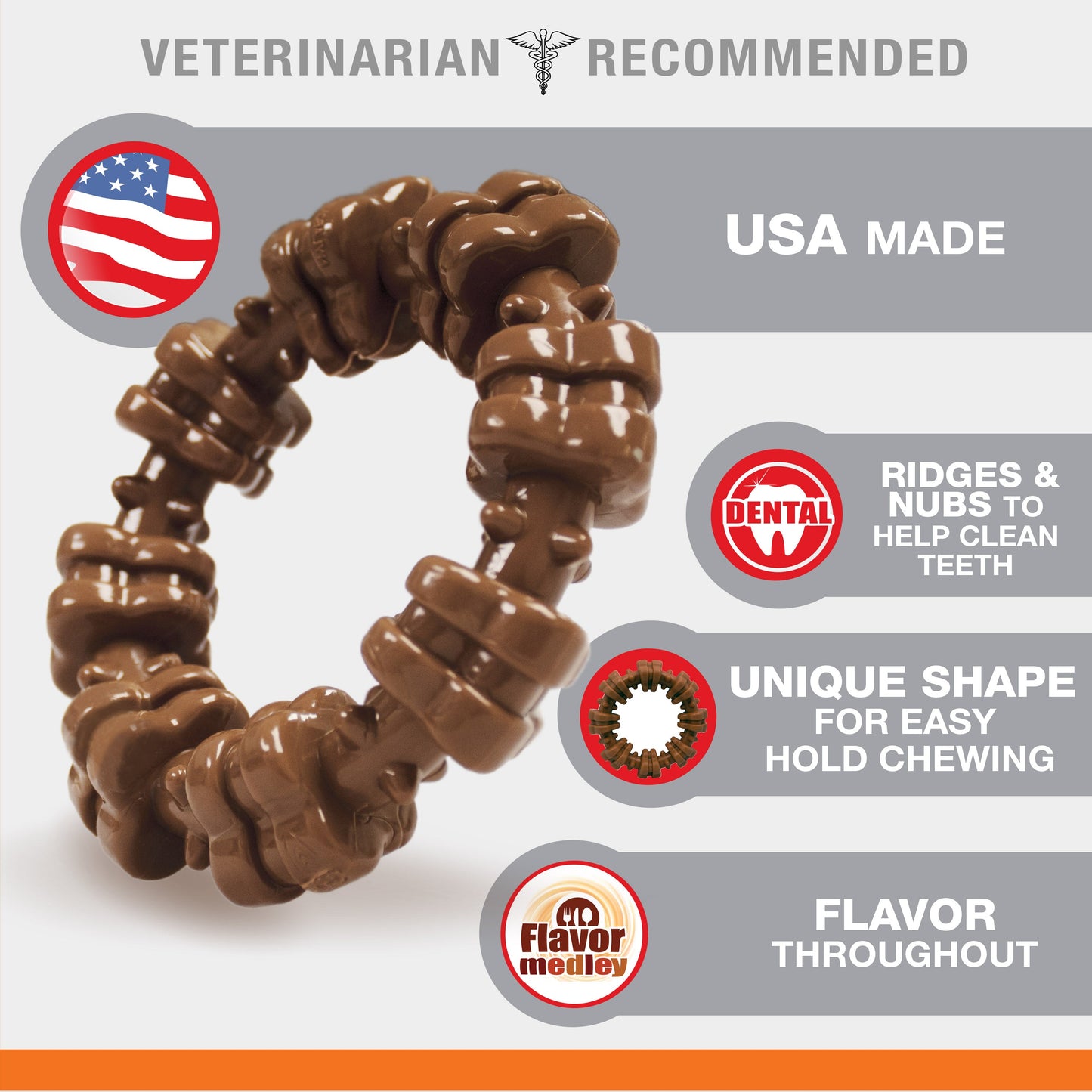 Nylabone Power Chew Textured Dog Ring Toy Flavor Medley, 1ea/XL/Souper  50 Lbs. 1 ct
