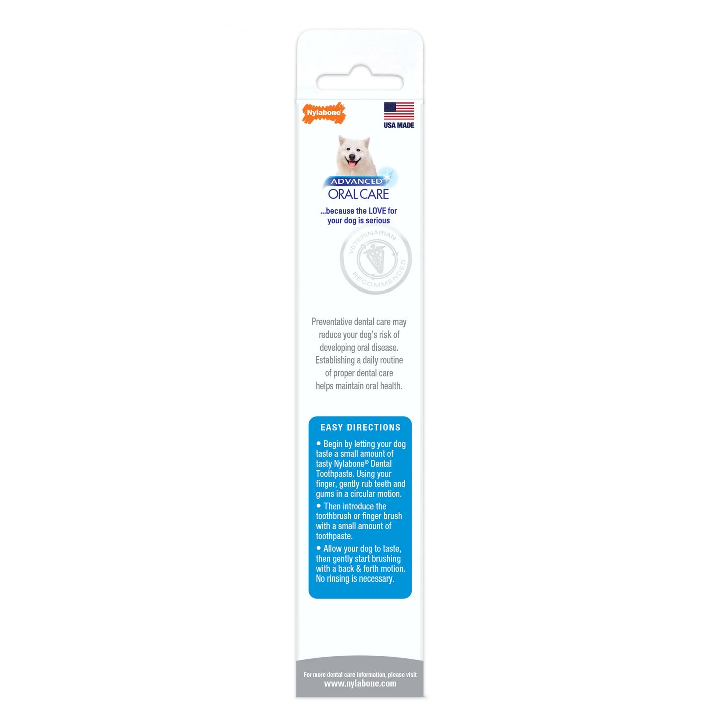 Nylabone Advanced Oral Care Tartar Control Dog Toothpaste Original, 1ea/2.5 oz 1 ct
