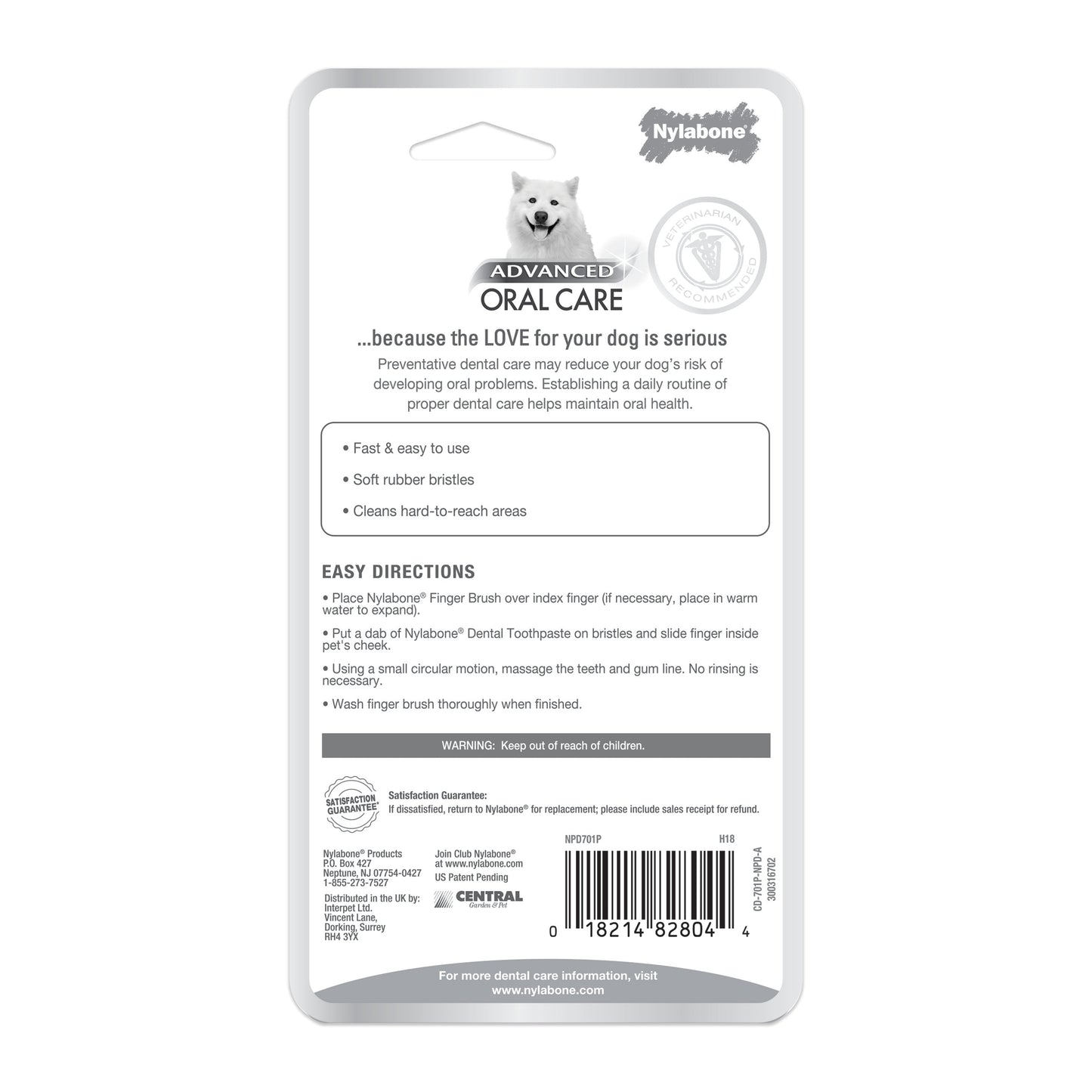 Nylabone Advanced Oral Care Finger Brush 2 Count, 1ea/2 ct