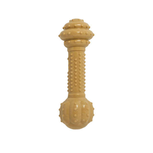 Nylabone Barbell Power Chew Durable Dog Toy Peanut Butter, 1ea/Medium/Wolf  Up To 35 Lbs. 1 ct