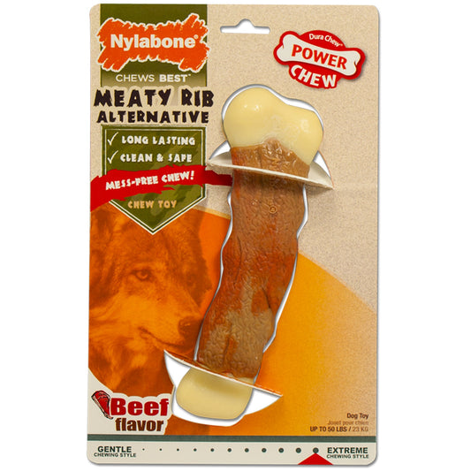 Nylabone Power Chew Marrow Bone Alternative Dog Chew Toy Beef, 1ea/Large/Giant  Up To 50 Lbs. 1 ct