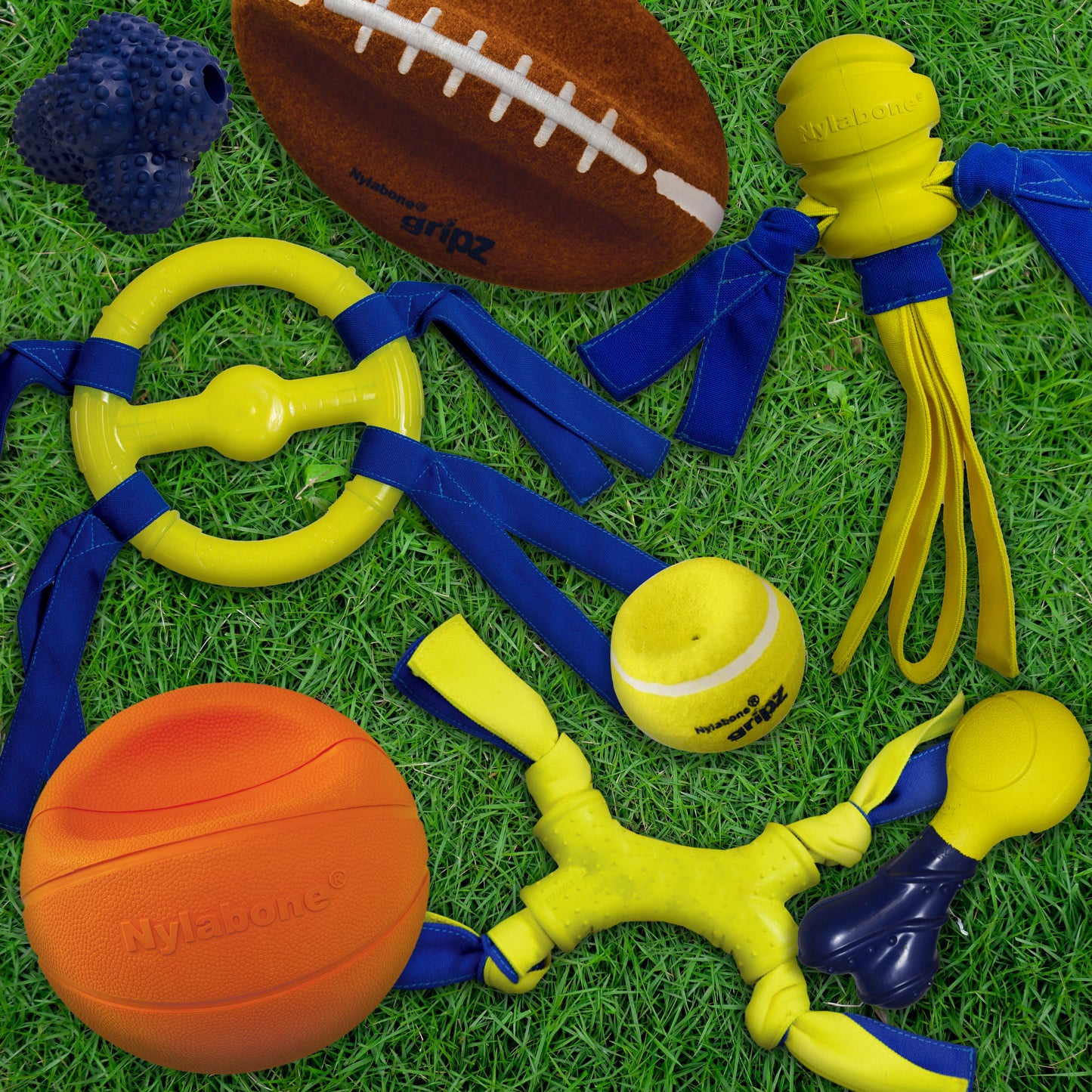 Nylabone Power Play Dog Football Gripz 1ea/Large/Giant  Up To 50 Lbs. 8.5 in 1 ct