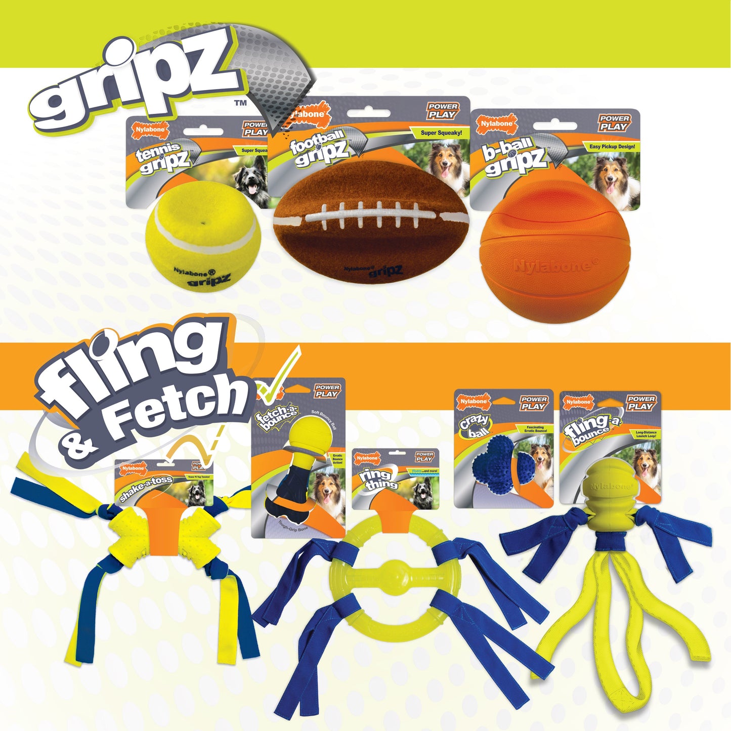 Nylabone Power Play Dog Football Gripz 1ea/Large/Giant  Up To 50 Lbs. 8.5 in 1 ct