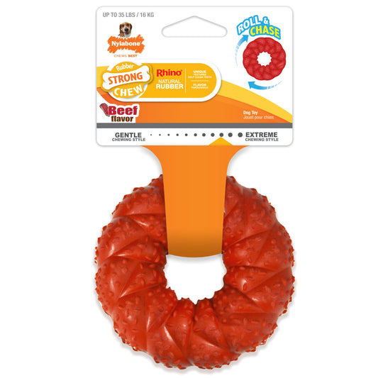 Nylabone Strong Chew Braided Dog Ring Chew Toy Beef, 1ea/Medium/Wolf  Up To 35 Lbs. 1 ct