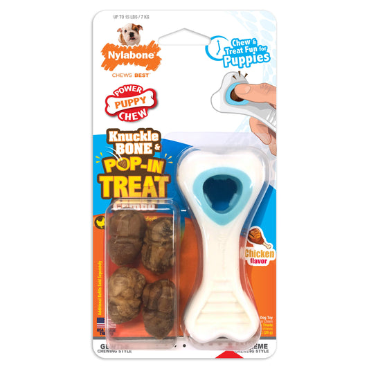 Nylabone Puppy Power Chew Souper Bone  PopIn Puppy Treat Toy Combo Chicken, 1ea/XS/Petite  Up To 15 Lbs. 1 ct