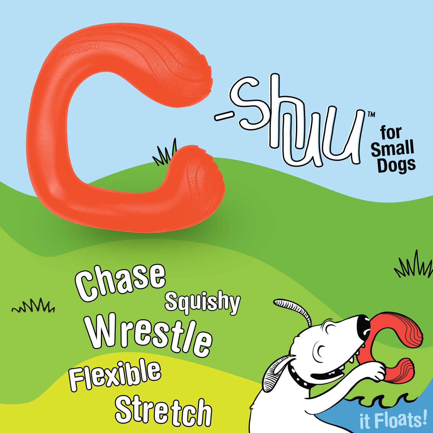 Nylabone Creative Play CShuu Dog Chase Toy Red, 1ea/SMall/Regular  Up To 25 Ibs. 1 ct