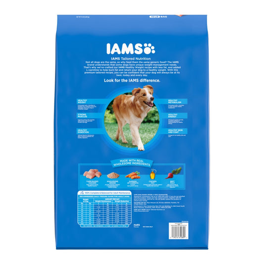IAMS Healthy Weight Adult Dry Dog Food Chicken 15lb