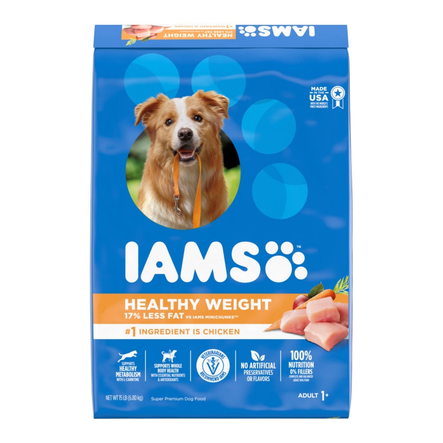 IAMS Healthy Weight Adult Dry Dog Food Chicken 15lb