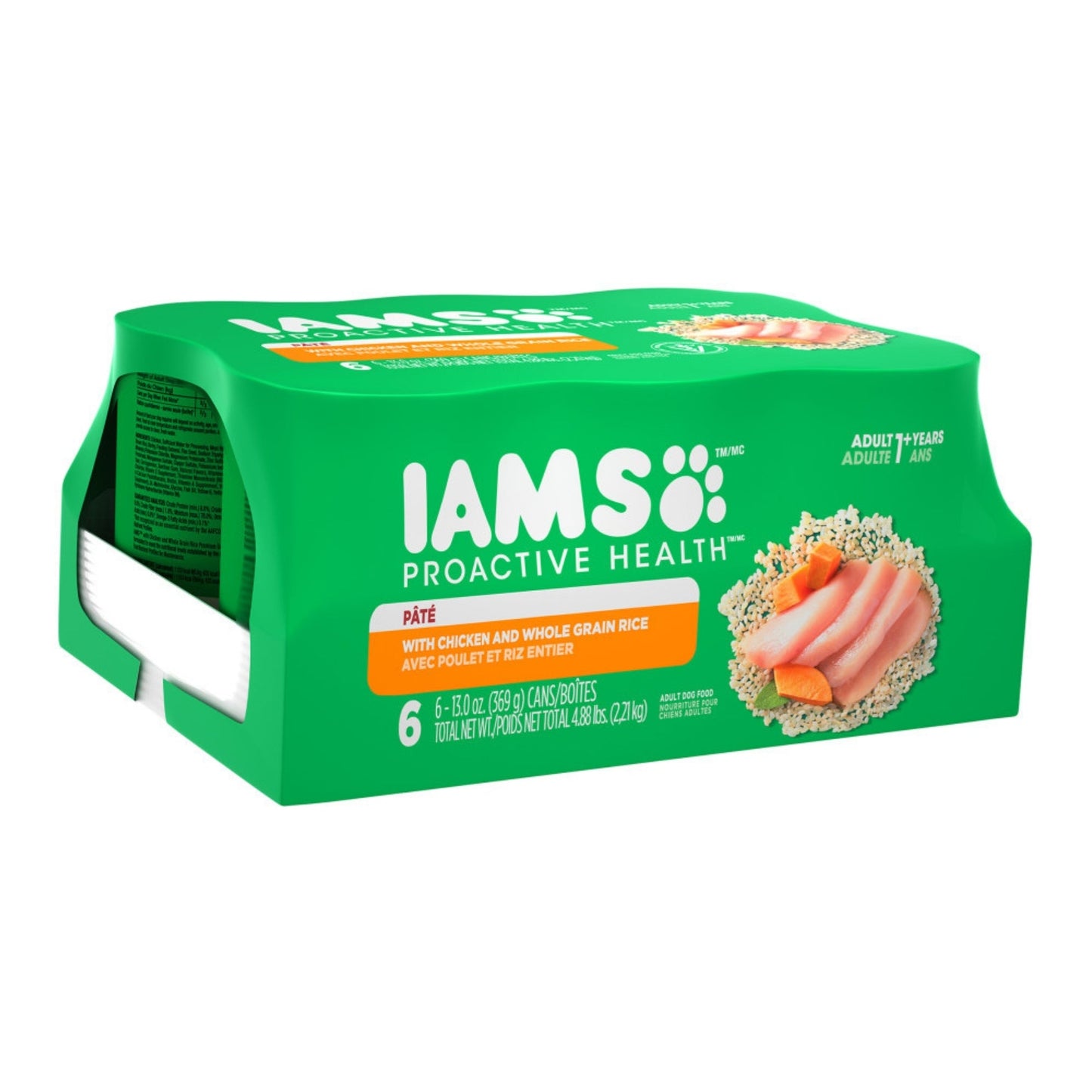 IAMS Proactive Health Paté Adult Wet Dog Food Pate w/Chicken & Rice 13oz 6pk