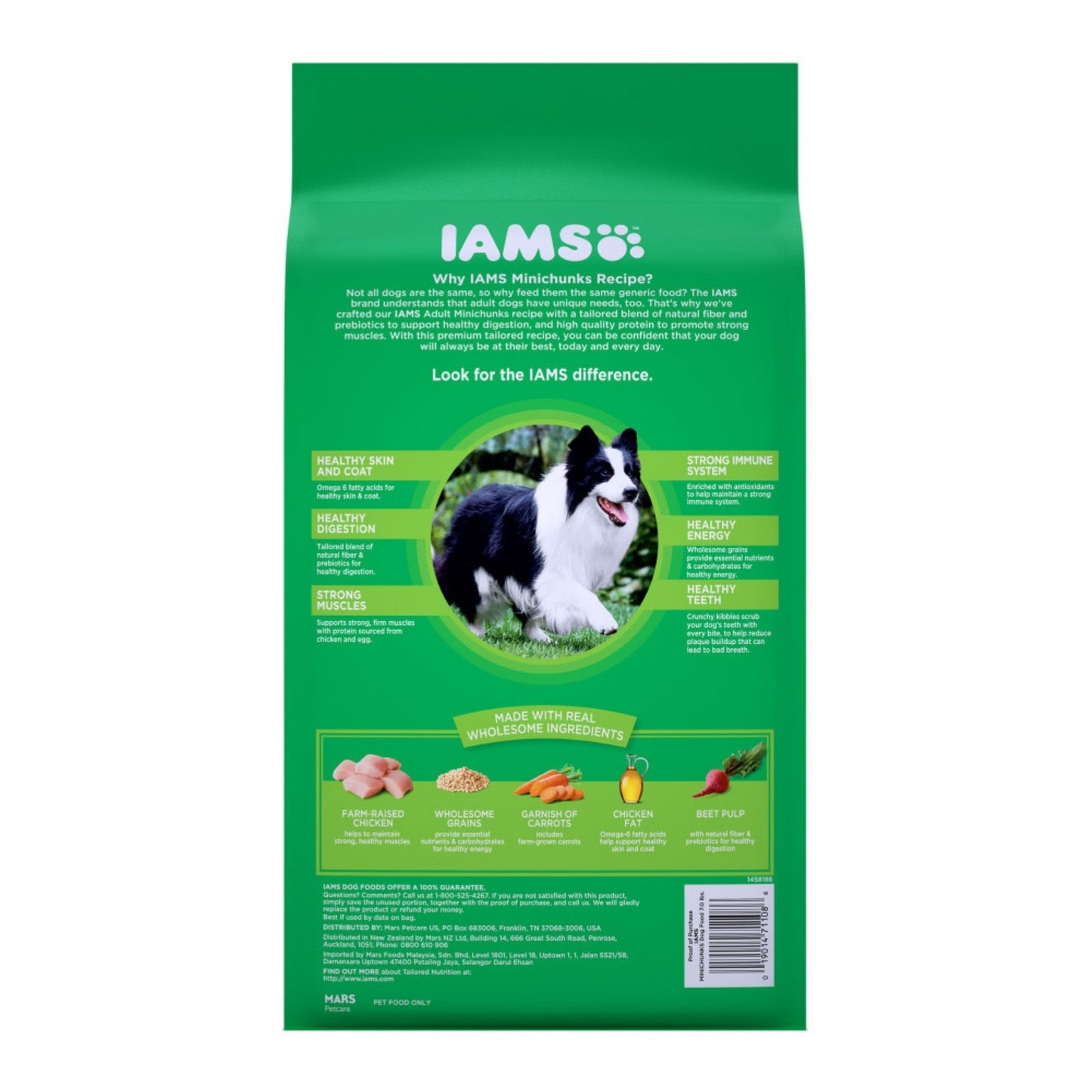 IAMS Minichunks Small Kibble High Protein Adult Dry Dog Food Real Chicken 7lb