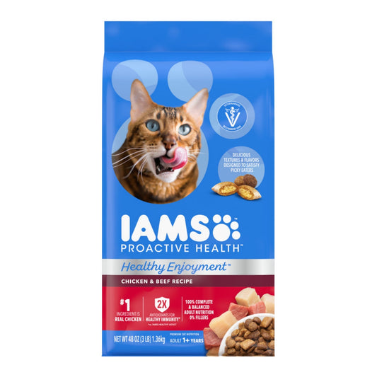 IAMS ProActive Health Healthy Enjoyment Dry Cat Food Chicken & Beef 3lb
