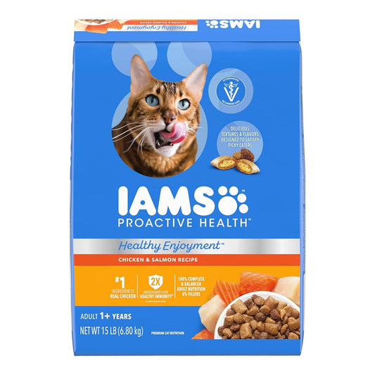 IAMS ProActive Health Healthy Enjoyment Dry Cat Food Chicken & Salmon 15lb
