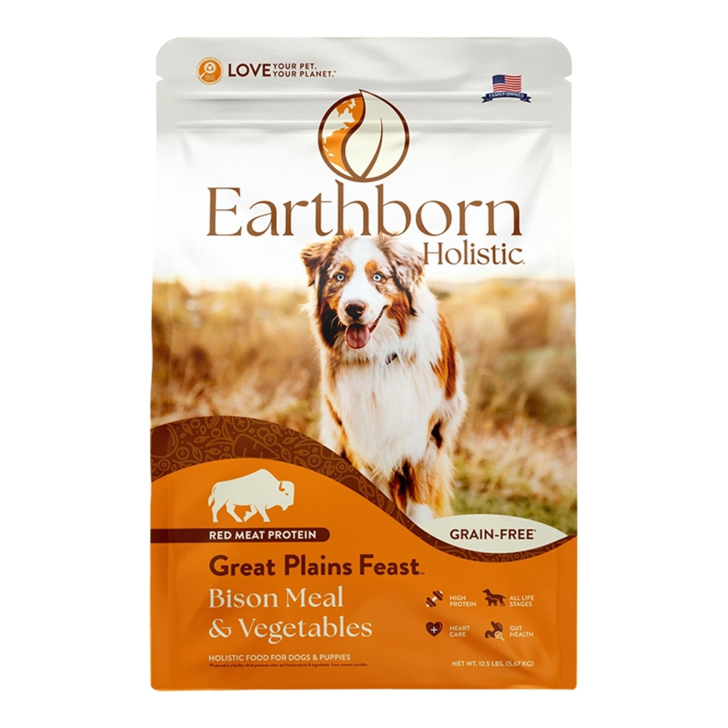 Earthborn Holistic Great Plains Feast Grain-Free Dry Dog Food Bison Meal & Vegetables 12.5lb