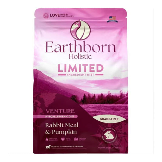 Earthborn Holistic Venture Limited Ingredient Diet Grain-Free Dry Dog Food Rabbit Meal & Pumpkin 25lb
