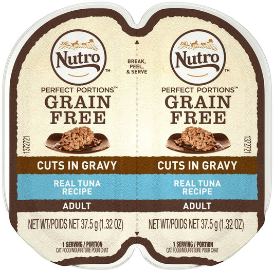 Nutro Products Perfect Portions Grain Free Cuts in Gravy Adult Wet Cat Food Tuna 2.6oz 24pk
