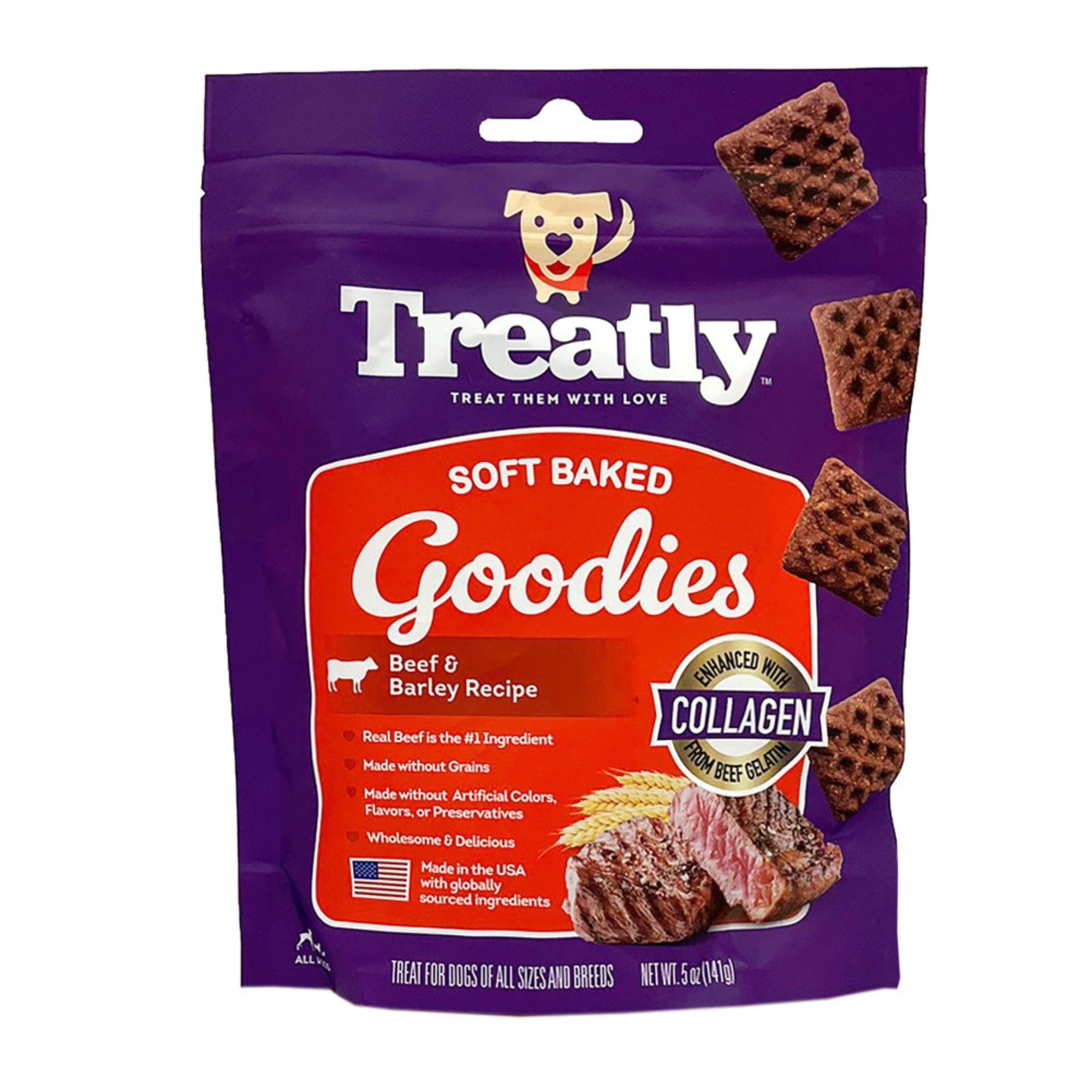 Treatly Soft Baked Goodies Dog Treats Beef & Barley, 1ea/5oz.