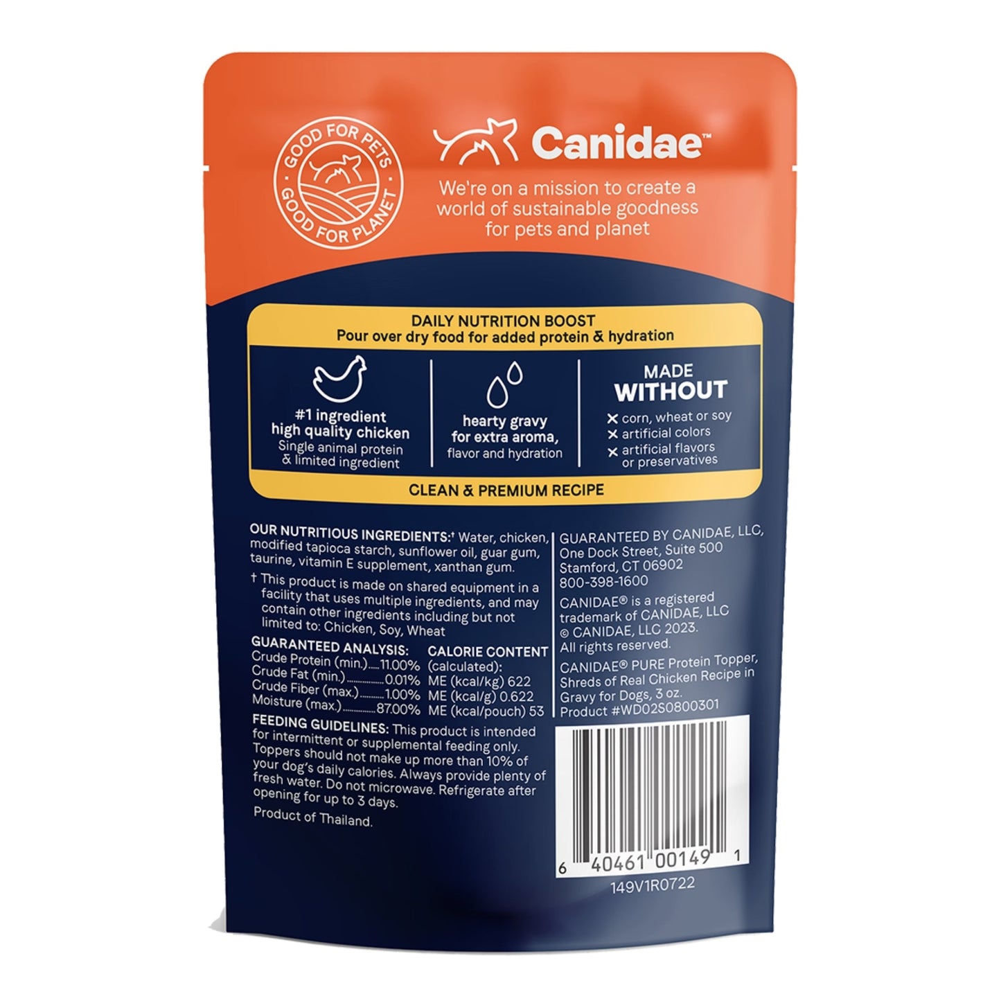 CANIDAE PURE Goodness Protein Topper for Dogs Shredded Chicken in Gravy 3oz