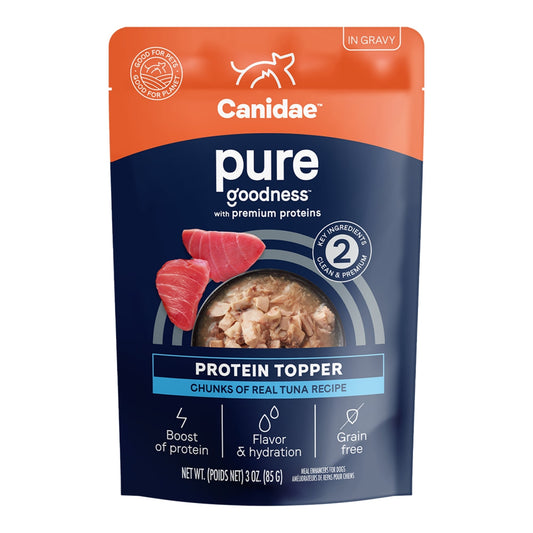 CANIDAE PURE Goodness Protein Topper for Dogs Tuna Chunks in Gravy 3oz