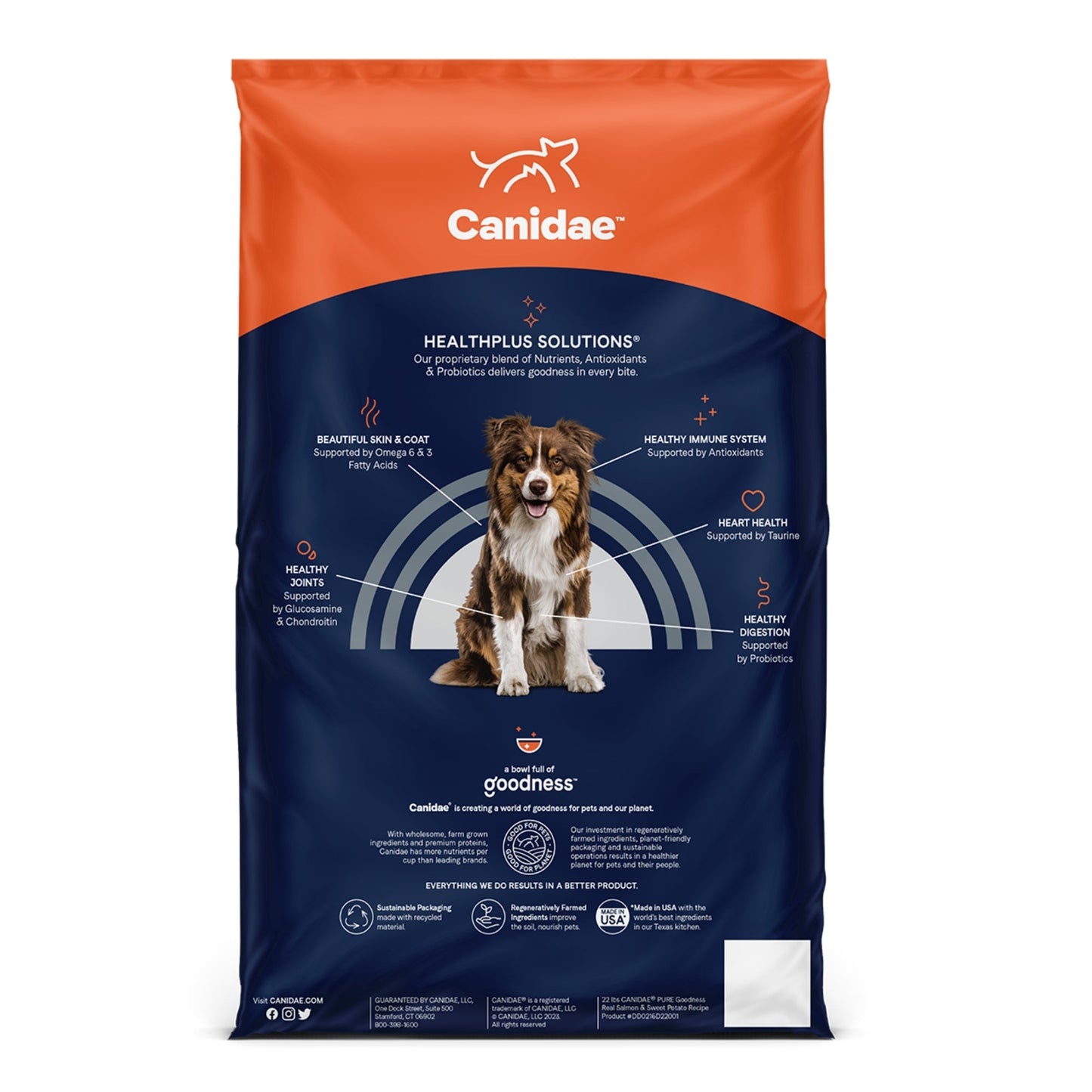 CANIDAE PURE Goodness Grain-Free LID Dry Dog Food Salmon & Sweet Potato 4lb