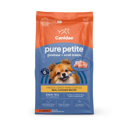 CANIDAE PURE Goodness Grain-Free LID Petite Small Breed Adult Coated Dry Dog Food Chicken 4lb