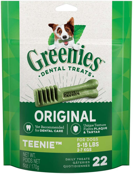Greenies Dog Dental Treats Teenie, Original, 1ea/6 oz, 22 ct