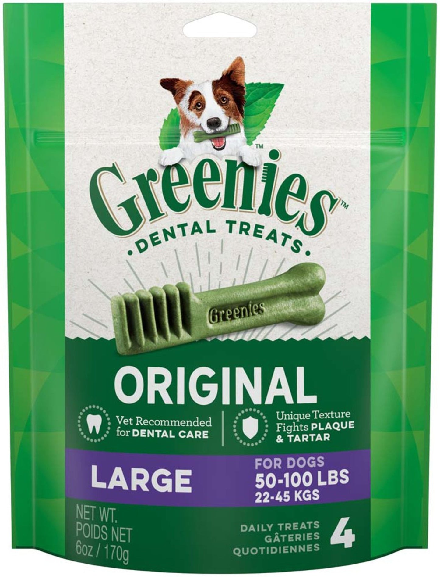 Greenies Dog Dental Treats Large, Original, 1ea/6 oz, 4 ct
