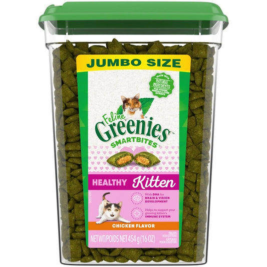 Greenies Feline Smart Bites Healthy Kitten Cat Treats Chicken, 1ea/16 oz
