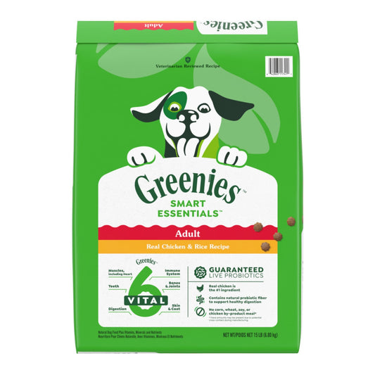 Greenies Smart Essentials Adult Dry Dog Food Chicken  Rice, 1ea/15 lb