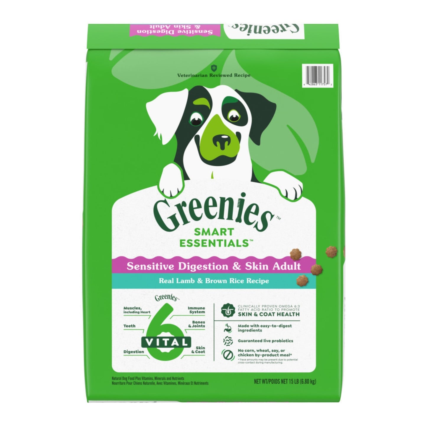 Greenies Smart Essentials Sensitive Digestion  Skin Dry Dog Food Lamb, 1ea/15 lb