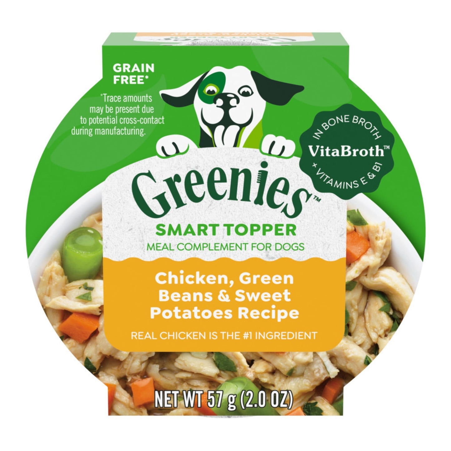 Greenies Smart Topper GrainFree Meal Compliment for Dogs Chicken, Green Beans  Sweet Potato, 10ea/2 oz