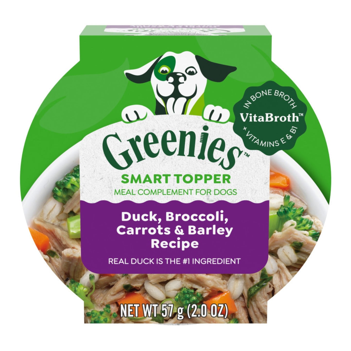 Greenies Smart Topper Meal Compliment for Dogs Duck, Broccoli, Carrots  Barely, 10ea/2 oz