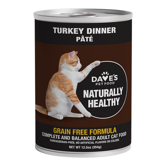 Dave's Naturally Healthy Cat Food; Turkey Formula 12.5oz. (Case of 12)