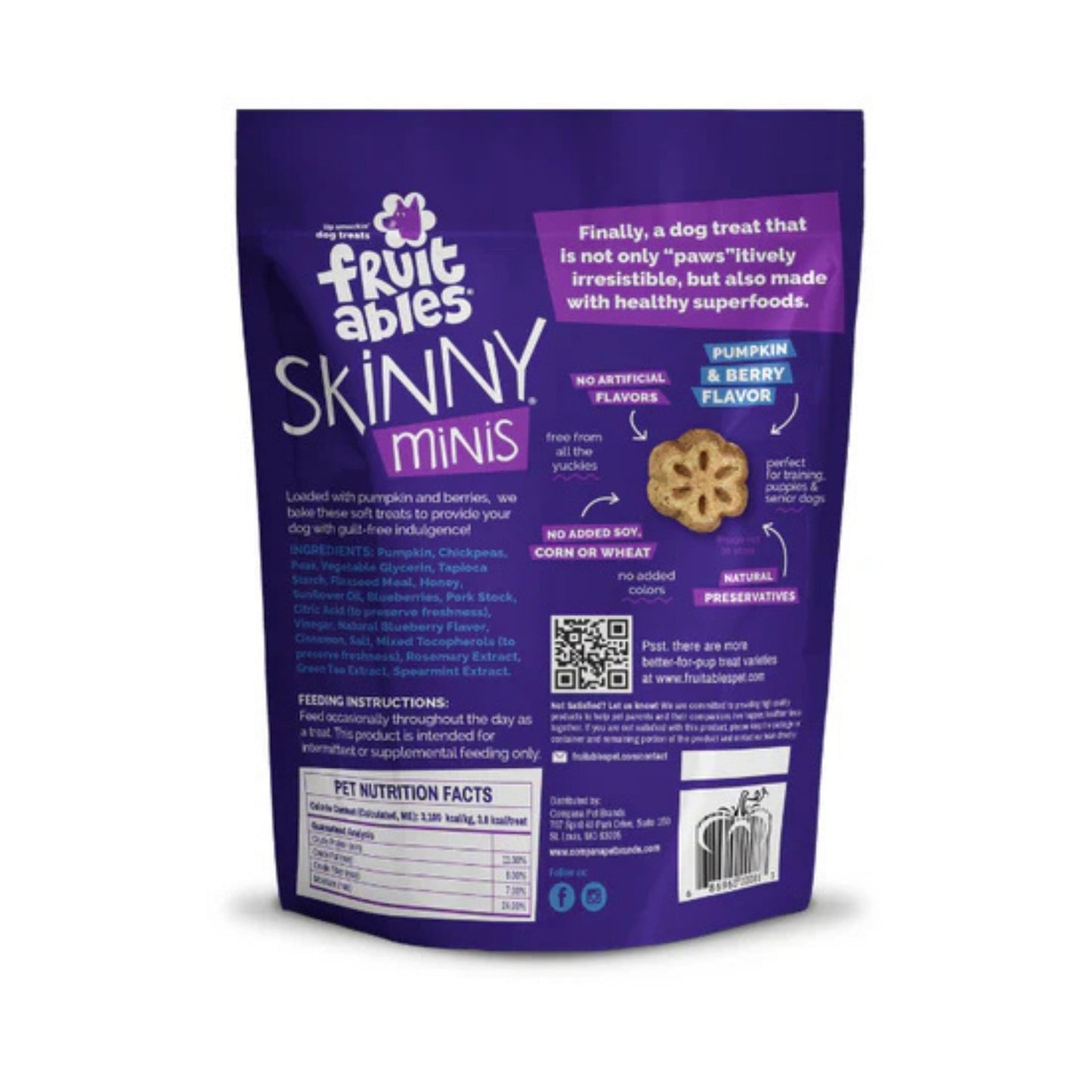 Fruitables Skinny Minis Soft Dog Treats Pumpkin & Berry, 1ea/12oz.