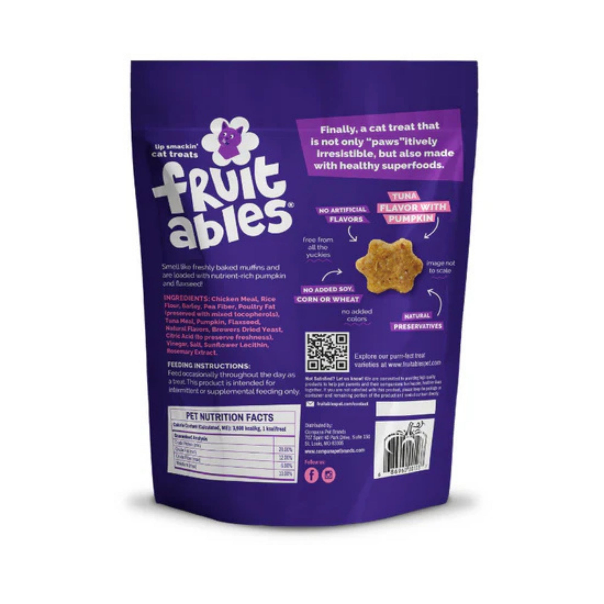 Fruitables Limited Ingredient Crunchy Cat Treats Tuna w/Pumpkin, 1ea/30oz.