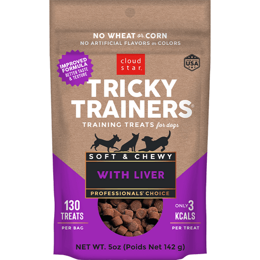 Cloud Star Chewy Tricky Trainers Liver Flavor Dog Treats; 5oz. Bag