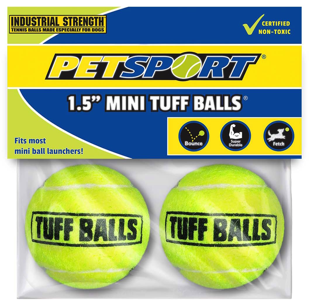 Petsport USA Tuff Ball Dog toy Yellow, 1ea/2 pk, 1.5 in