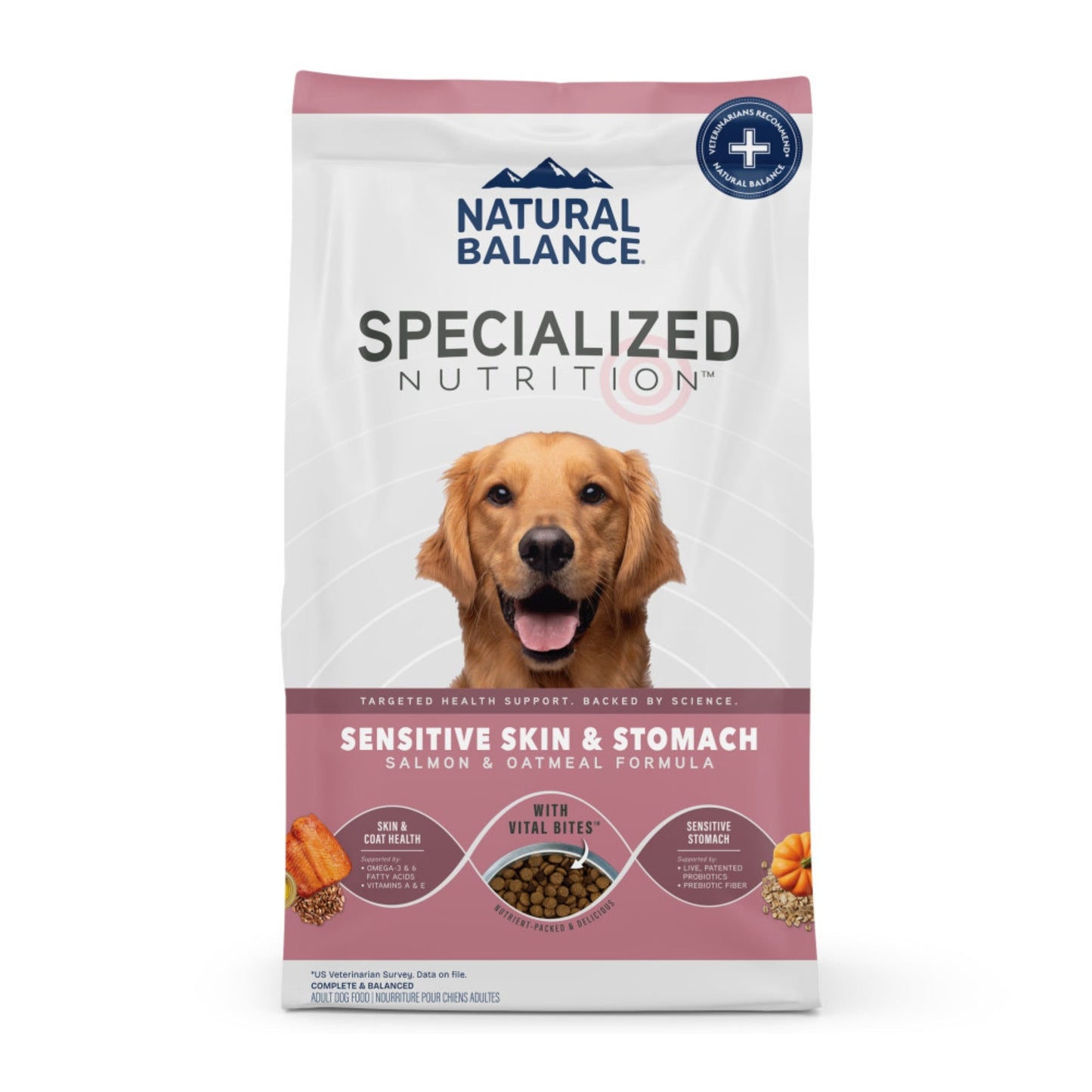 Natural Balance Pet Foods Specialized Sensitive Skin  Stomach Dry Dog Food Salmon  Oatmeal, 1ea/3.5 lb