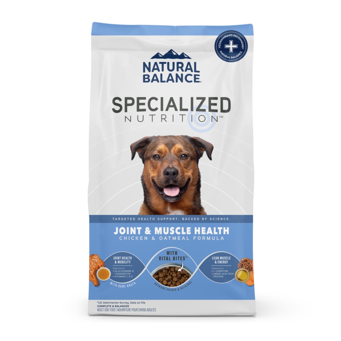 Natural Balance Pet Foods Specialized Joint  Muscle Dry Dog Food Chicken  Oatmeal, 1ea/22 lb