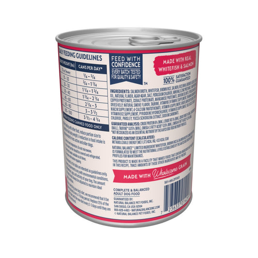 Natural Balance Pet Foods Limited Ingredient Canned Dog Food Whitefish, Brown Rice & Salmon 13oz