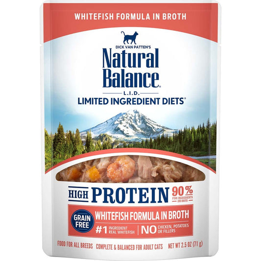 Natural Balance Pet Foods L.I.D. High Protein Wet Cat Food Pouch Whitefish 2.5oz