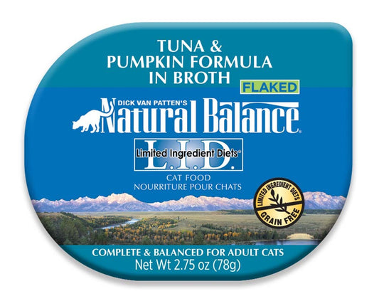 Natural Balance Pet Foods L.I.D. Wet Cat Food Tub Tuna & Pumpkin in Broth 2.75oz