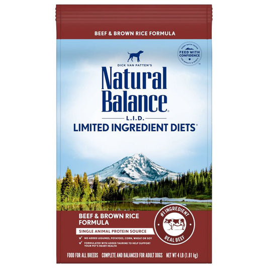 Natural Balance Pet Foods Limited Ingredient Dry Dog Food Beef & Brown Rice 4lb