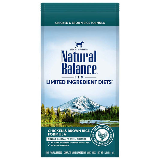 Natural Balance Pet Foods Limited Ingredient Dry Dog Food Chicken & Brown Rice 4lb