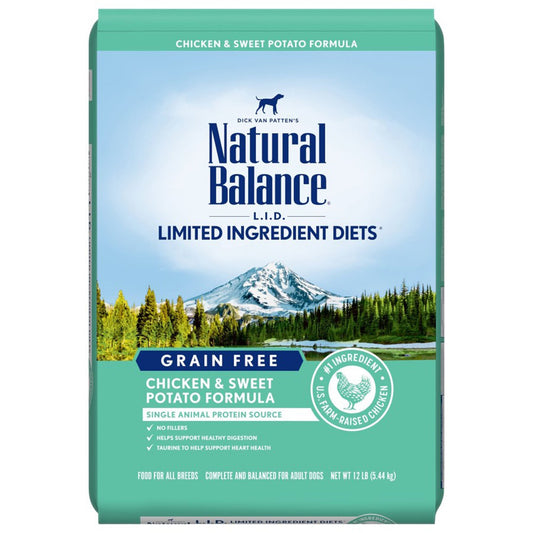 Natural Balance Pet Foods Limited Ingredient Grain Free Dry Dog Food Chicken & Sweet Potato 12lb