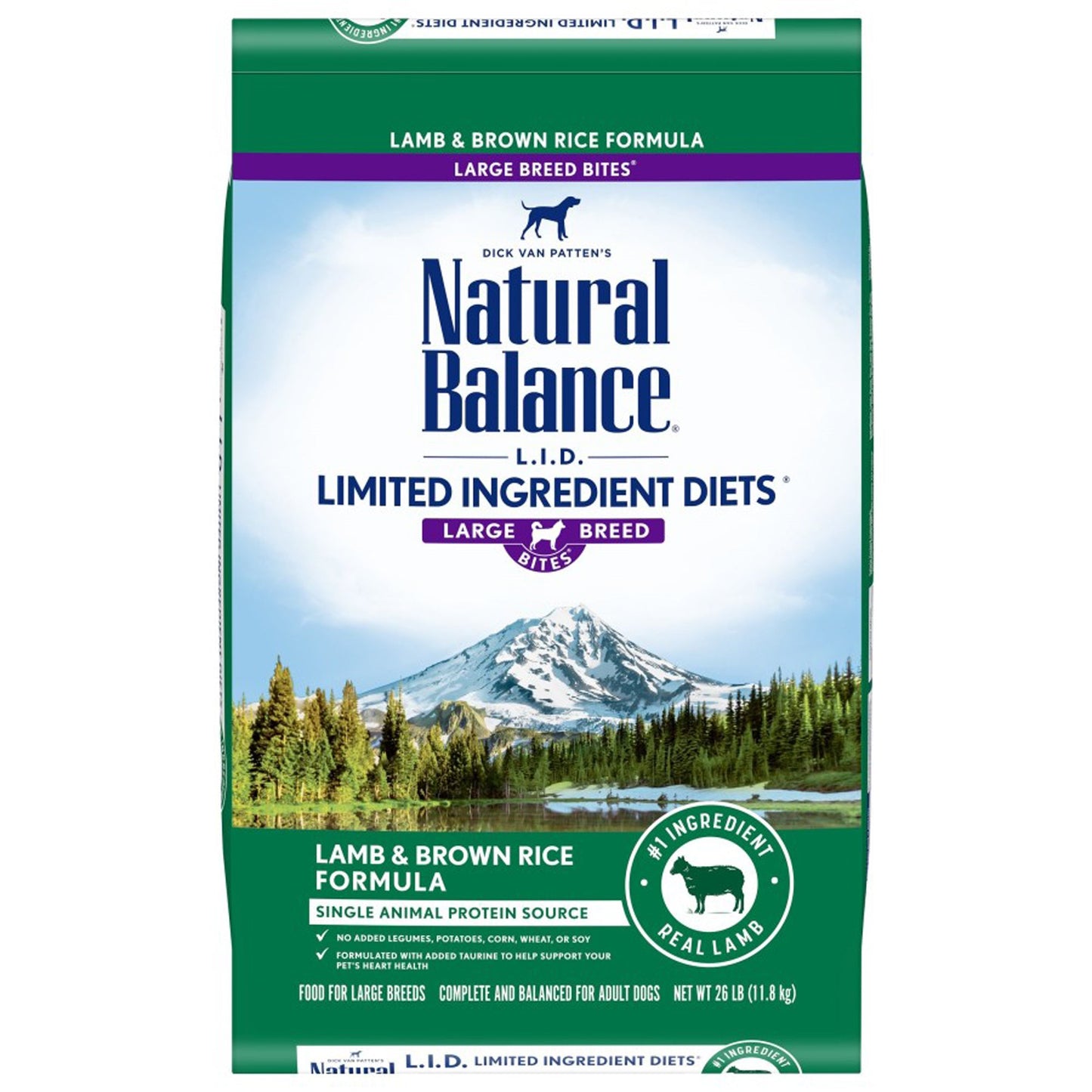 Natural Balance Pet Foods Limited Ingredient Large Breed Dry Dog Food Lamb & Brown Rice 26lb