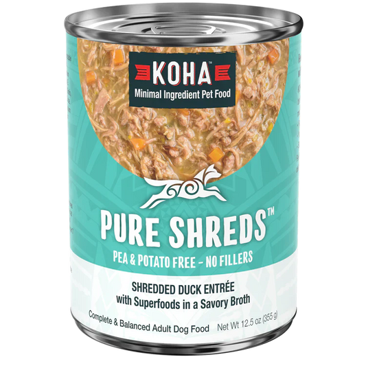 Koha Dog Grain Free Shredded Duck 12.5oz. (Case of 12)